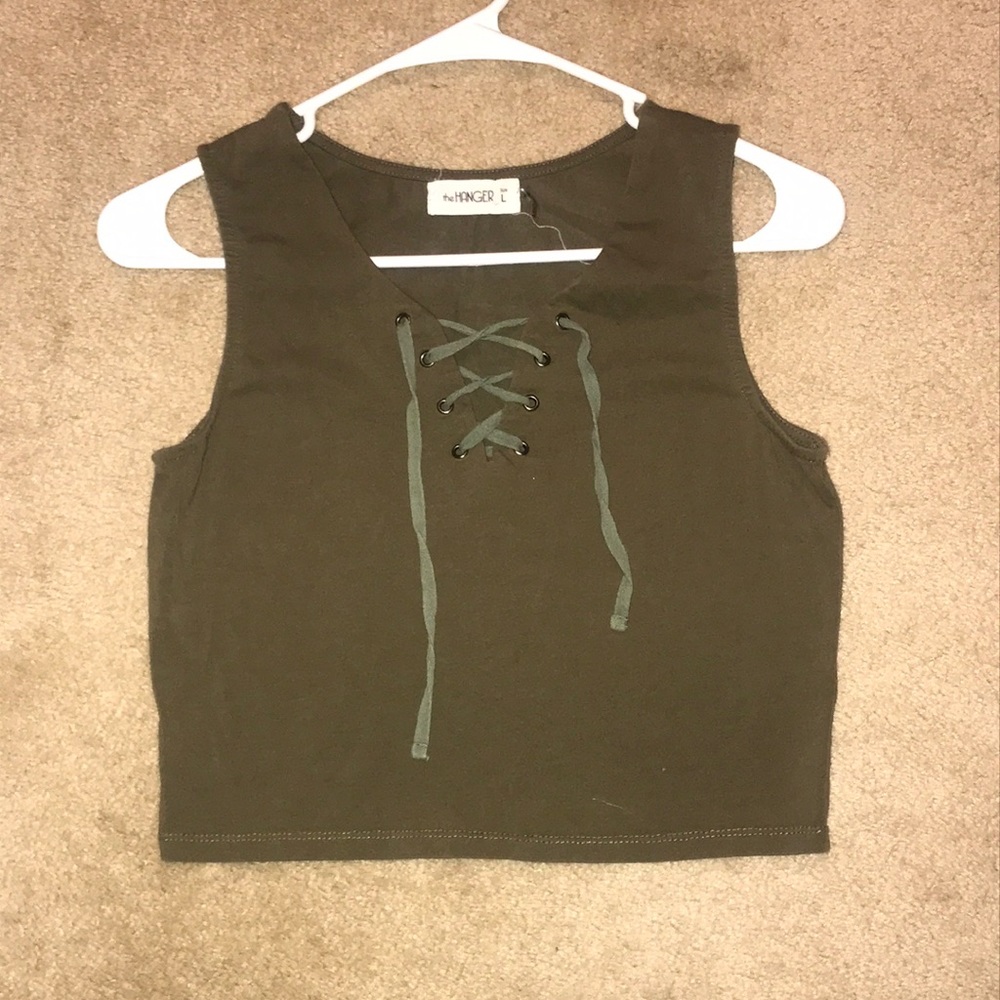Army Green Crop Top